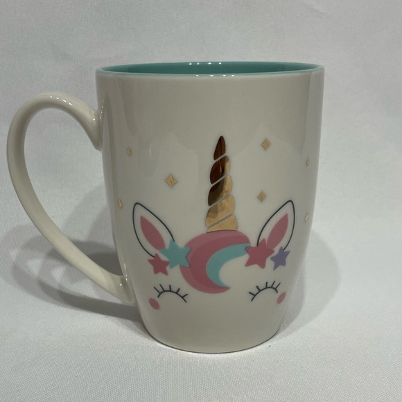 Cute unicorn coffee tea cocoa mug excellent like new condition metallic gold - Picture 4 of 8